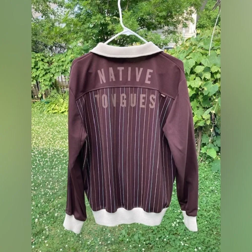 Native Tongues Mad Soul Men’s Full Zip Jacket Brown Retro Styled Size Large